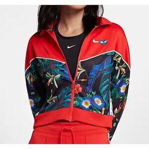 Nike Sports Tropical Full Zip Jacket Hyper Femme Embroidered Sz S Track Jacket
